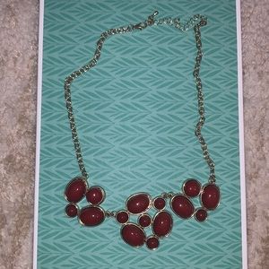 Chunky Gold and Maroon Necklace